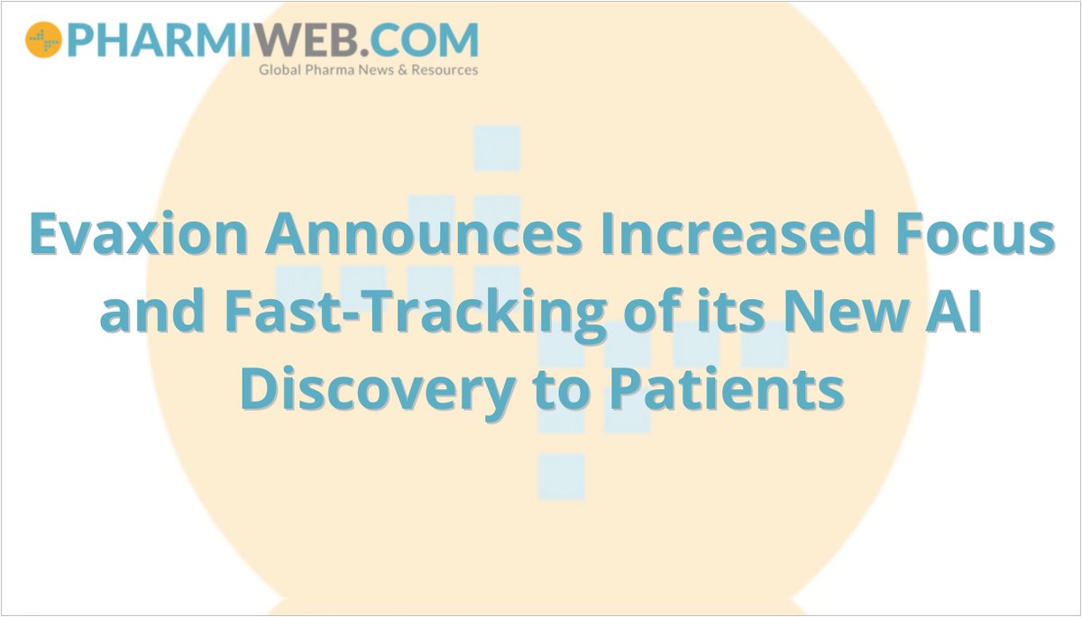 pharminews's tweet image. Evaxion Announces Increased Focus and Fast-Tracking of its New AI Discovery to Patients
zpr.io/NbePcQvT4HM4
#AIDiscovery #EVAXION #ArtificialIntelligence #DataAnalysis #DrugDiscovery