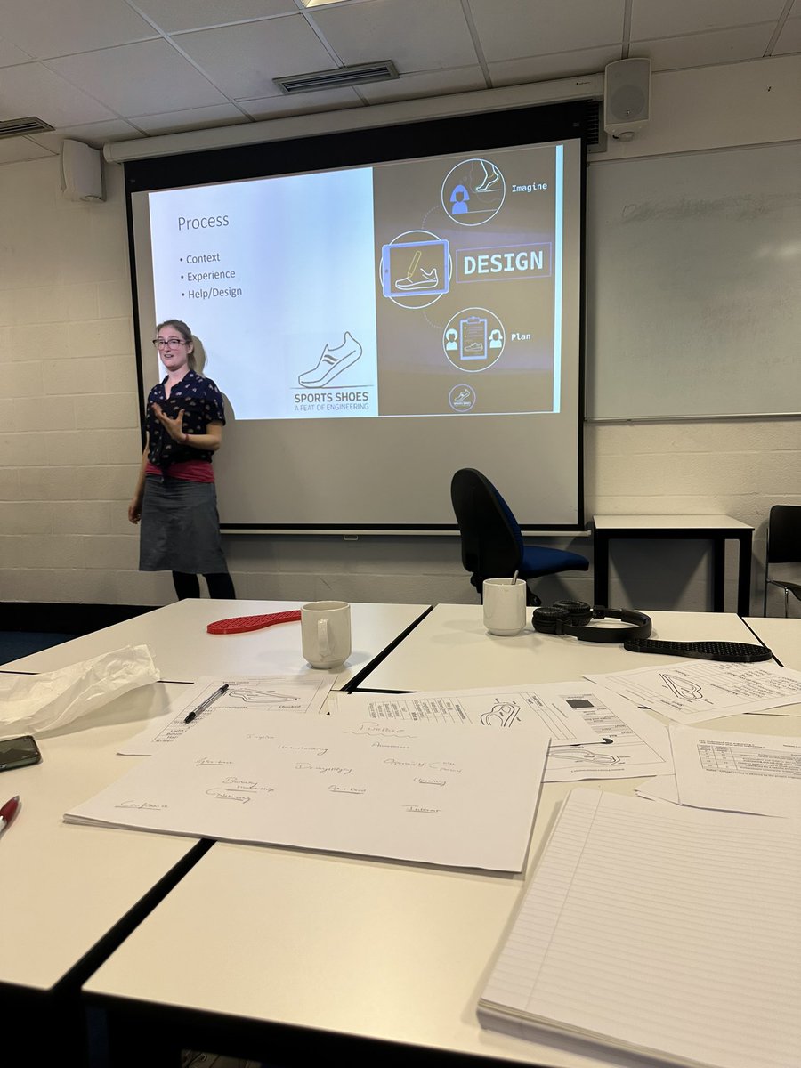 Great to be apart of the engagement team learning new techniques to help make our project a sucess #sportshoes #RAEng #publicengagement #Engineeringambassador