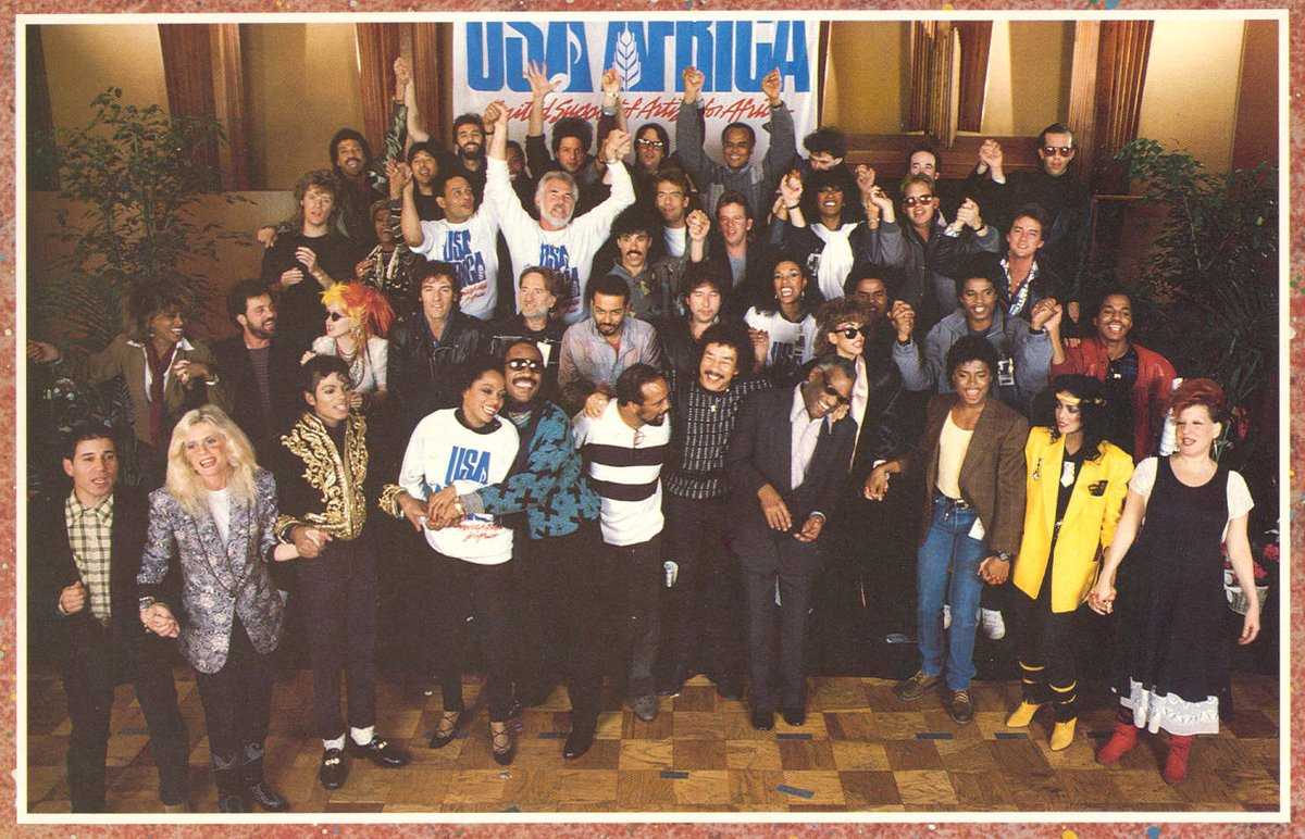 landofthe80s's tweet photo. On this day, March 28, 1986 over 6,000 radio stations all played “We Are the World” at the same time at 10:15 am est. The super group who recorded it named U.S.A For Africa consisted of most of the top American recording stars of the day. #80s #80smusic #1980s https://t.co/rxsUsl5vwe
