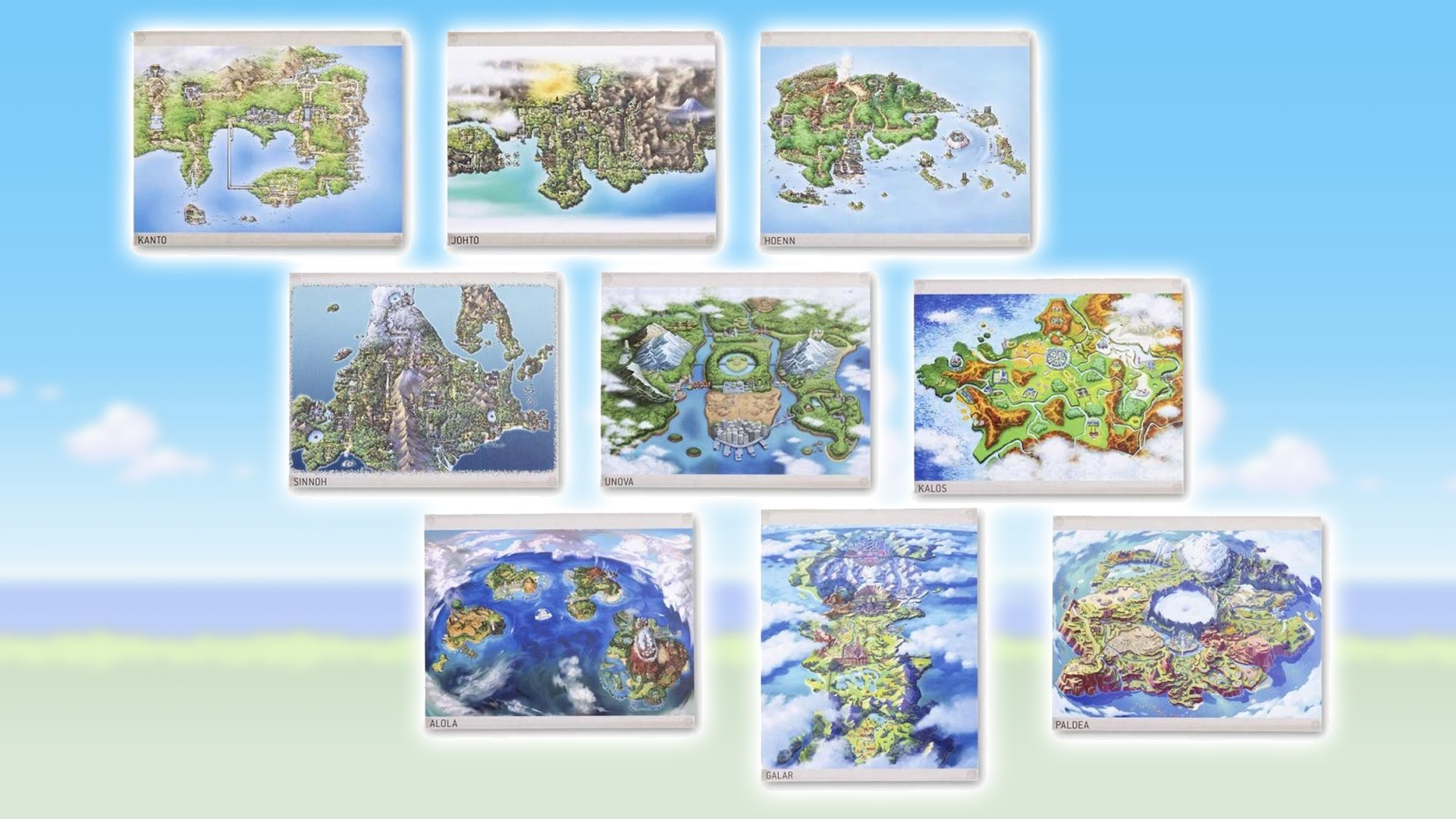 Unova Pokémon Region Maps Poster