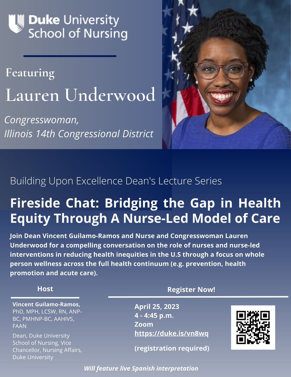 Vincent Guilamo-Ramos (@drvincentramos) on Twitter photo Register today to join with <a href="/RepUnderwood/">Rep. Lauren Underwood</a> and me for a virtual fireside chat on April 25 on the role of #nurses and nurse-led interventions in reducing health inequity in the U.S. Register today to join with <a href="/RepUnderwood/">Rep. Lauren Underwood</a> and me for a virtual fireside chat on April 25 on the role of #nurses and nurse-led interventions in reducing health inequity in the U.S.