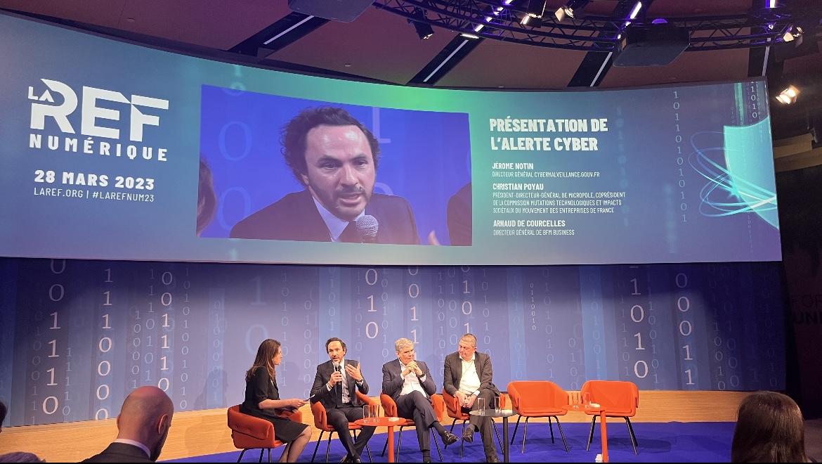 cybervictimes's tweet photo. 🗣️ « Nous sommes fiers de nous inscrire dans cette initiative d’intérêt général sur l’antenne de BFM Business et notre nouvelle chaîne digitale Tech&amp;Co » @AdeCourcelles Directeur Général de @bfmbusiness

#LaREFNum23 #AlerteCyber #Cybersécurité https://t.co/NKp06ke6LQ