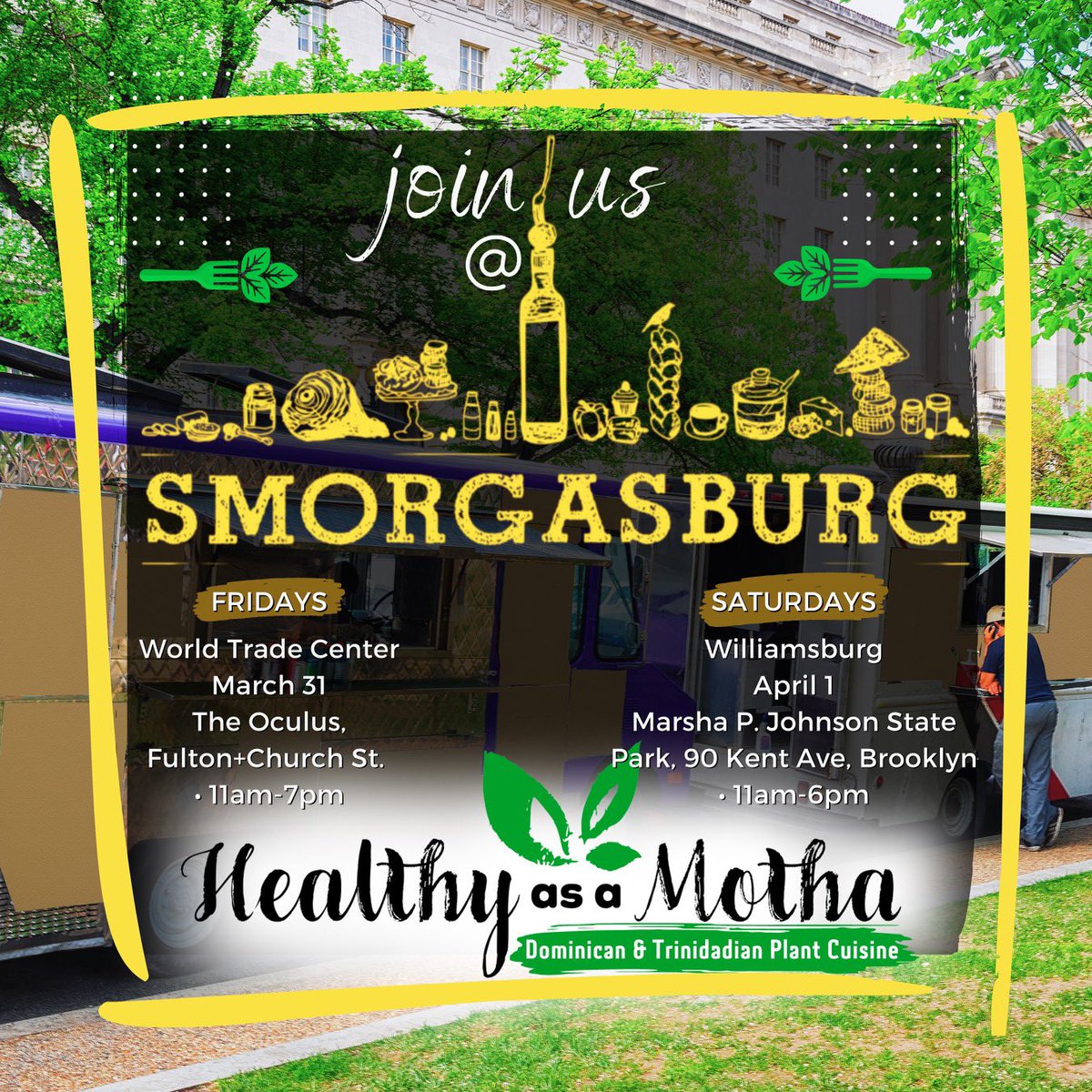 HealthyMotha's tweet photo. S M O R G A S B U R G ‼️‼️‼️
Ya’ll don’t even know how BIG this is! 2023 is our year to shine!! If you haven’t heard of @smorgasburg get out of the rock you been living under! Only the best most creative food vendors in NYC! Periodt! 🙏🏾🙌🏽 https://t.co/adlxnmx0d1
