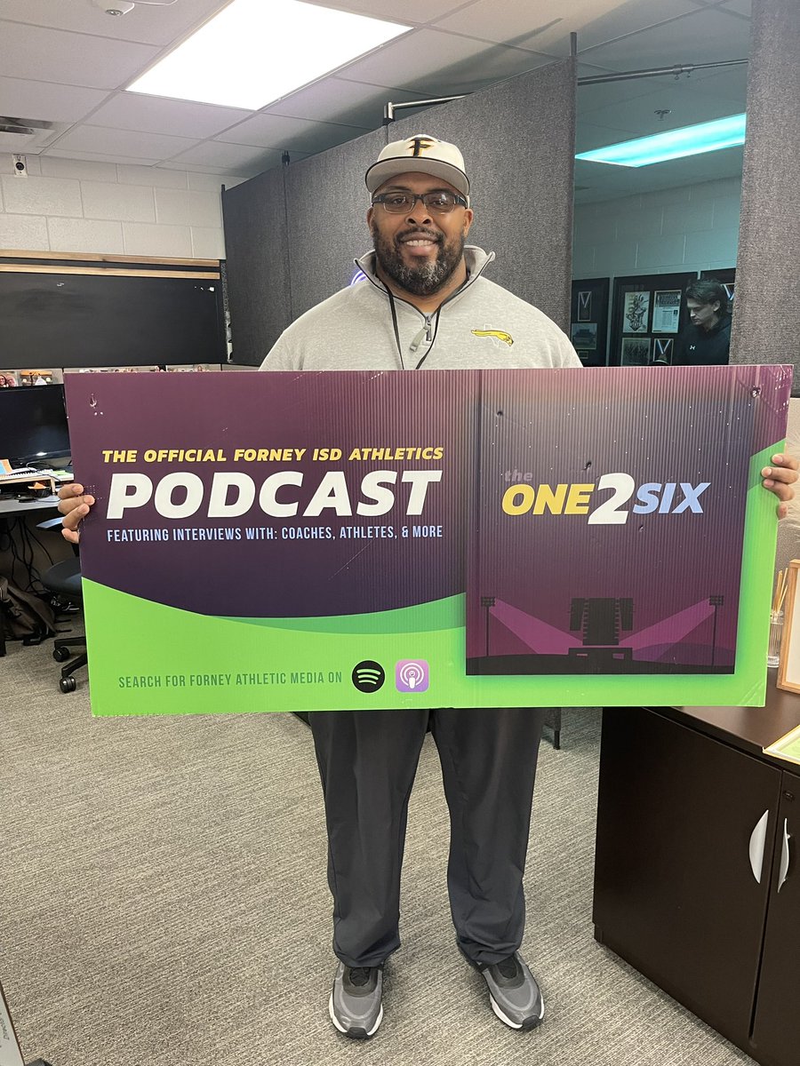 ForneyAthletics's tweet photo. We had our March COTM, Shayne Patterson in โThe Podโ today! @CoachFleen @FootballForney @eitel_michelle @Forney_Rabbits @CoachPatt79 @ForneyPowerlif1 https://t.co/xGMjavAPD7