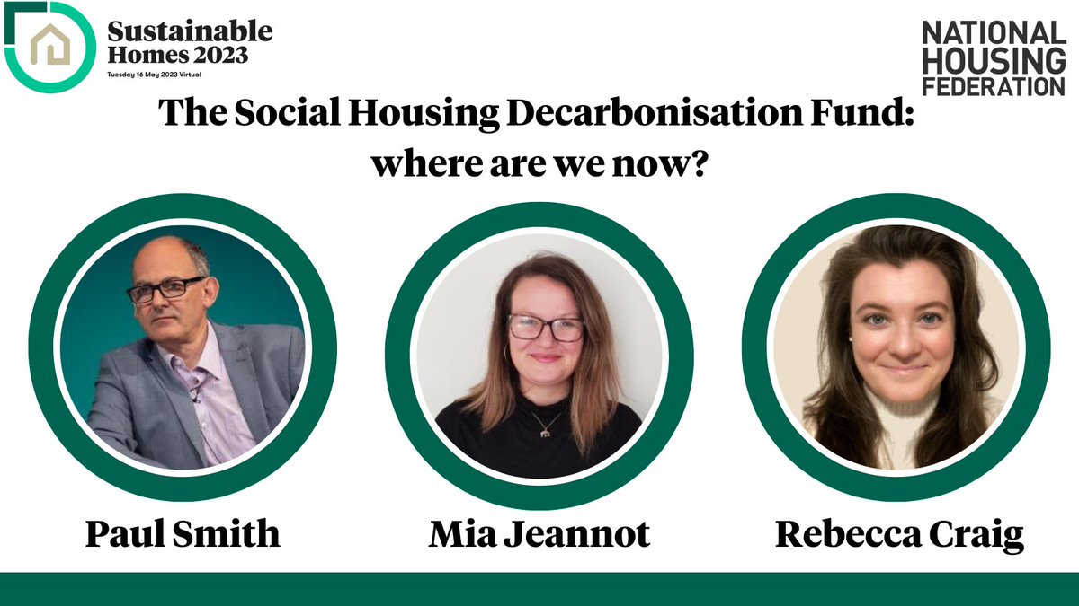 We're looking forward to hearing reflections and updates on wave 1 and 2 of the Social Housing Decarbonisation Fund from @housingpaul , Mia Jeannot (@energygovuk) and Rebecca Craig (@HelloSanctuary) at #NHFSustainable Homes. Book now to save £100: ow.ly/TzAh50NtKUX