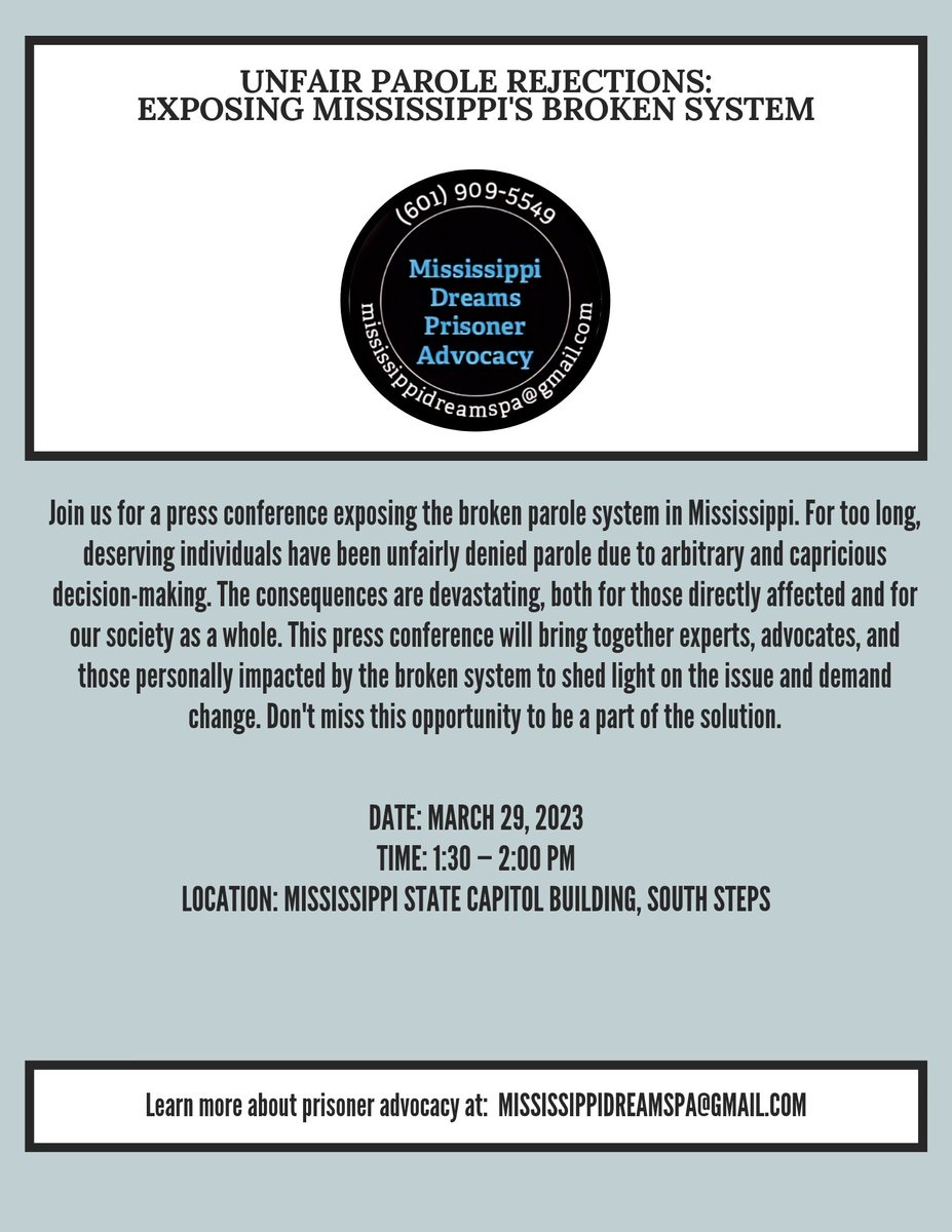 Mississippi Dreams Prisoner Advocacy tweet media