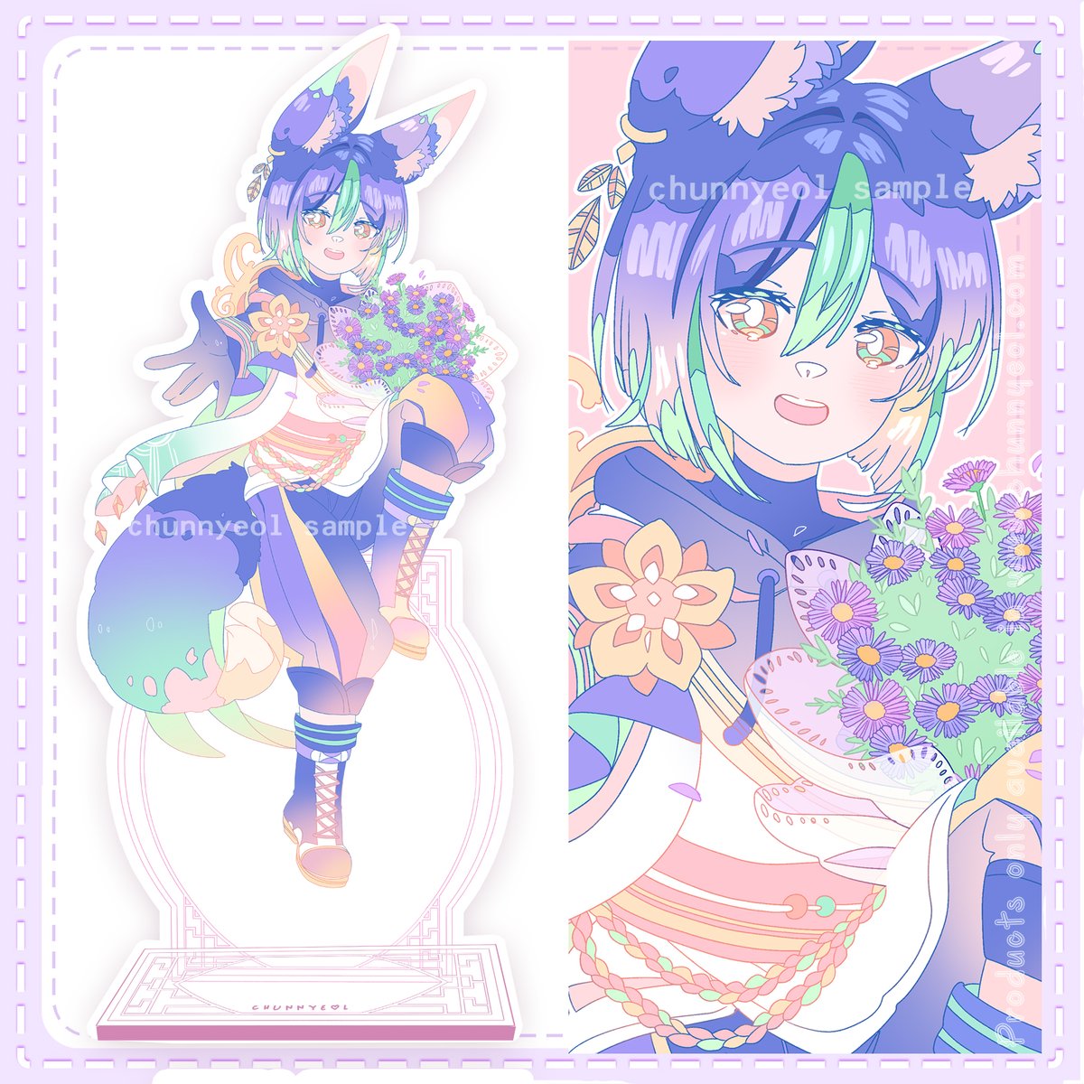 「Pink or purple flowers? You can only acc」|Chunn 🍊 (⌯'▾'⌯)のイラスト