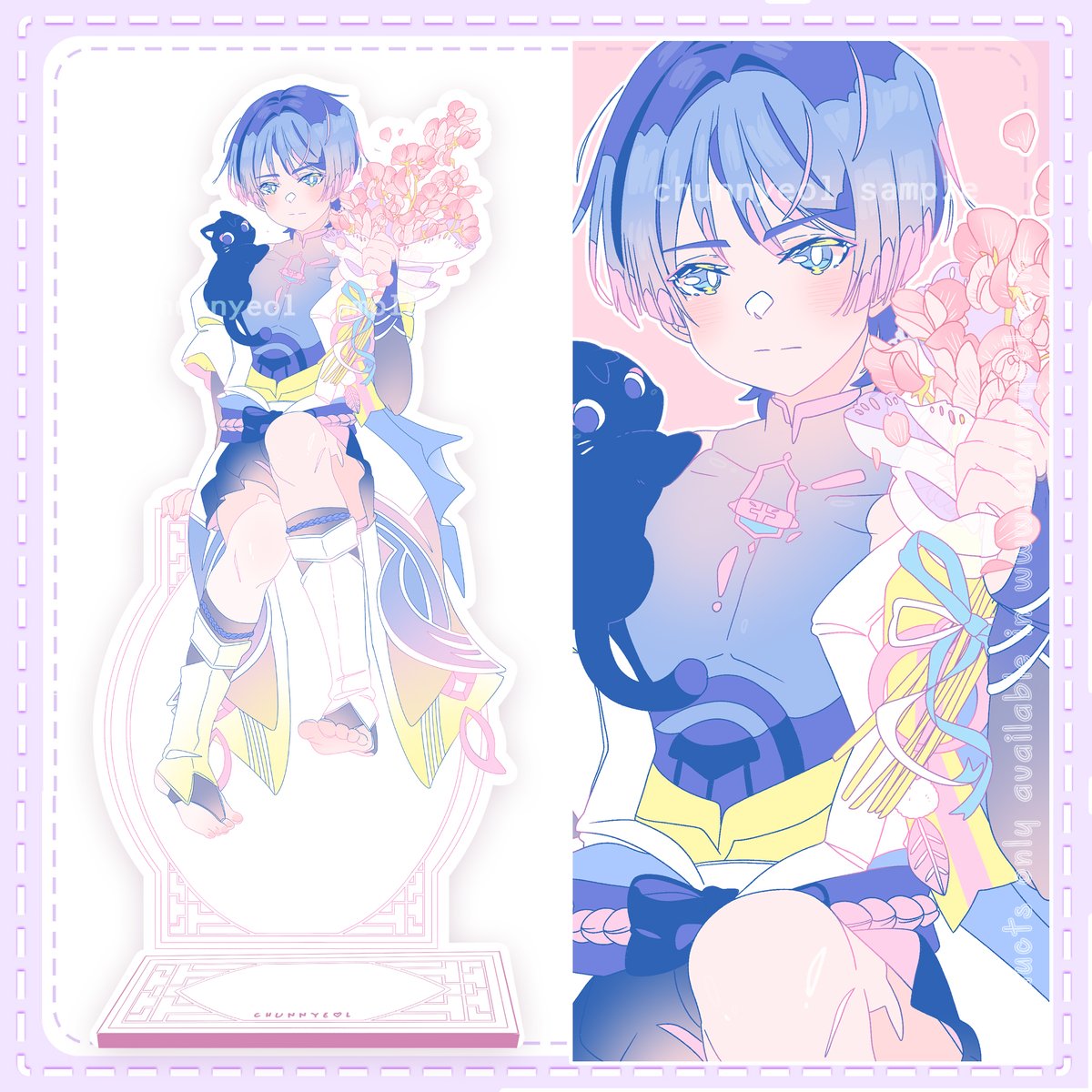 「Pink or purple flowers? You can only acc」|Chunn 🍊 (⌯'▾'⌯)のイラスト