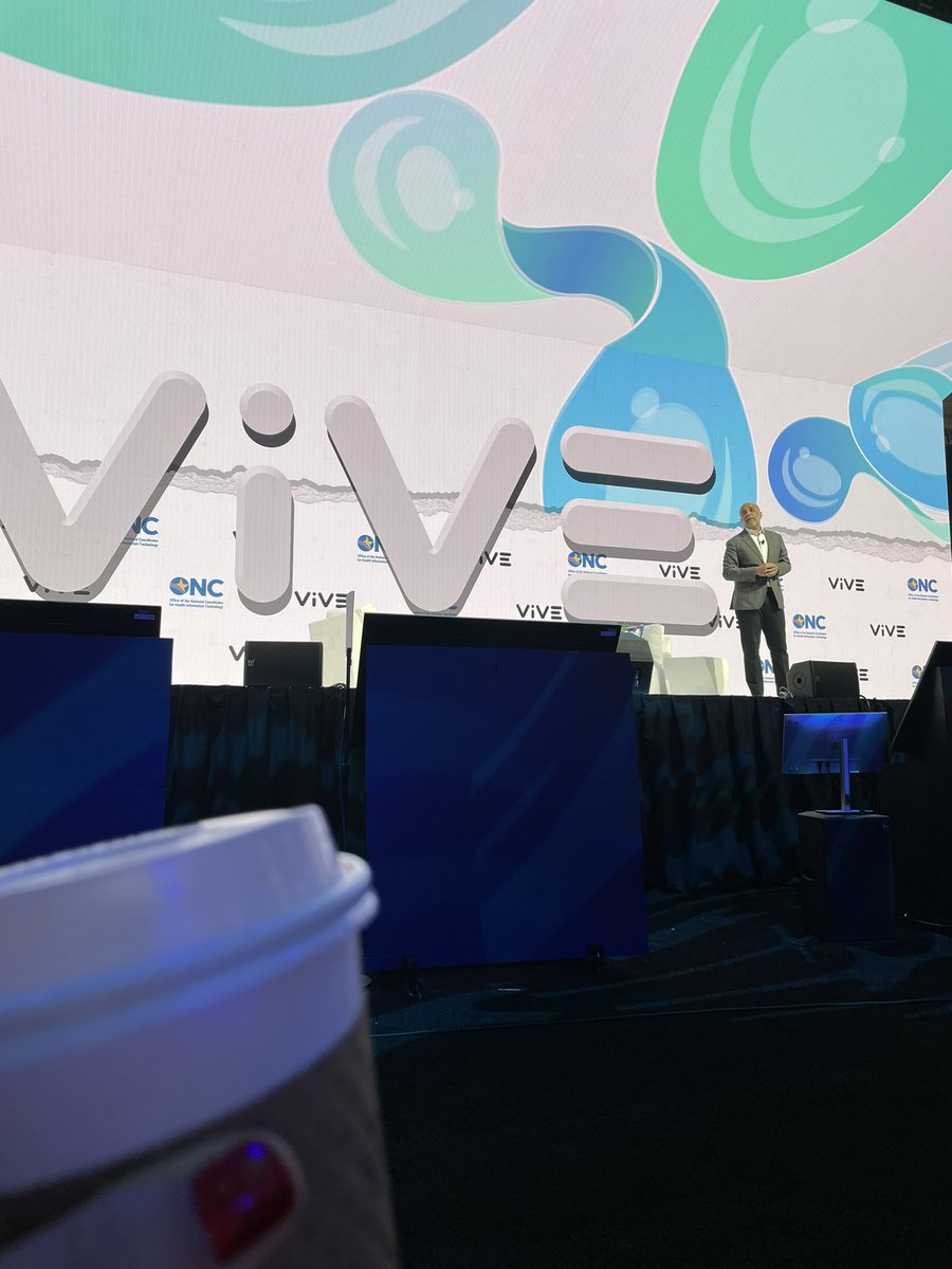 Liratastic's tweet photo. Starting off my morning listening to Dr. Micky Tripathi talking digital transformation &amp; #interoperability at #vive23 #healthcareIT https://t.co/TNaJsTed22