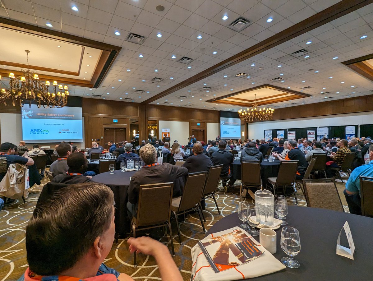 KirkSher's tweet photo. Opening blessing and we are underway at #USP2023 in Red Deer! Great to see everyone in person! #BacktoLIFE @Utility_Safety #utilitysafety #ClickBeforeYouDig https://t.co/wNTdgrvS2X