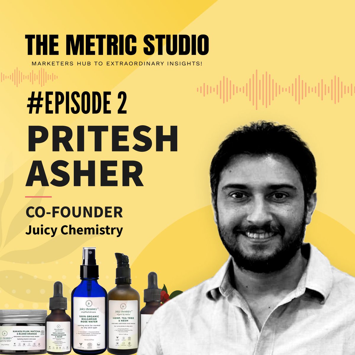 Bikglobal's tweet photo. We are excited to announce the 2nd episode of The Metric Studio, with co-founder of Juicy Chemistry &amp; @PriteshAsher

Checkout how #juicychemistry was born and the marketing strategies that helped the brand to grow its niche customers.
👉https://t.co/la5uospU6M

#business #podcast https://t.co/1NhCRKePNA