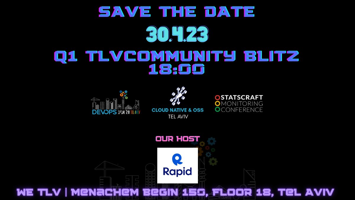 TLVCommunity's tweet photo. 🚨HEADS UP! Tomorrow's #tlvcommunity Blitz Meetup has been POSTPONED TO APRIL 30TH! 

RSVP: https://t.co/vAWKwSEf2R

AND....🥁
@devopsdaystlv @cloudnativeIL @statscraft CFP OPENS THIS WEEK!
👻 And we want your HORROR STORIES! 🕸 https://t.co/lIBJq1mNYx 

Be very afraid! https://t.co/agX1xX33po