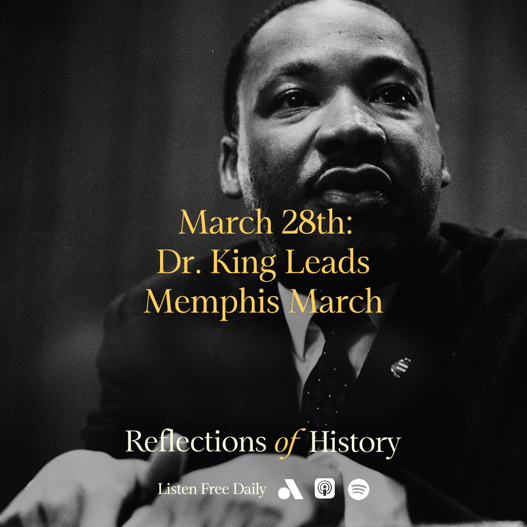 On this date in 1968, MLK and Rev. James Lawson led a march in Memphis to help with a sanitation workers’ strike. The demonstration turned violent. King and Lawson tried to call it off, but by day's end, a young Black man had been killed by police. 🎧: link.chtbl.com/ROH