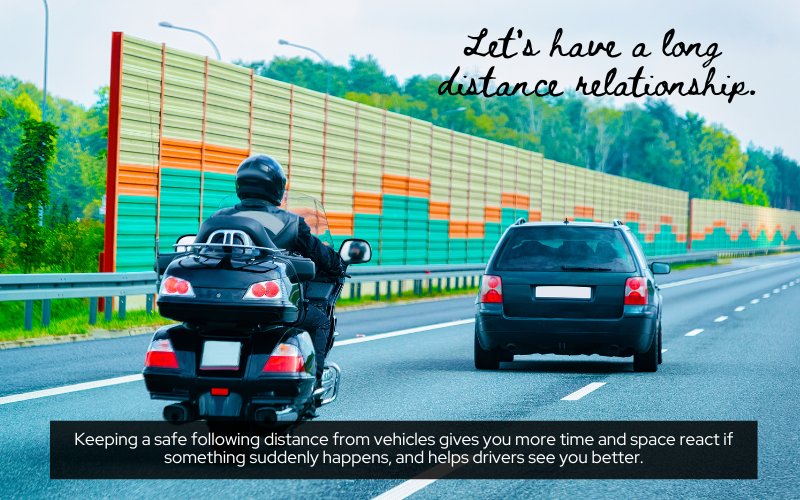 #TipTuesday: Avoiding tailgating is especially important for  motorcycle riders.