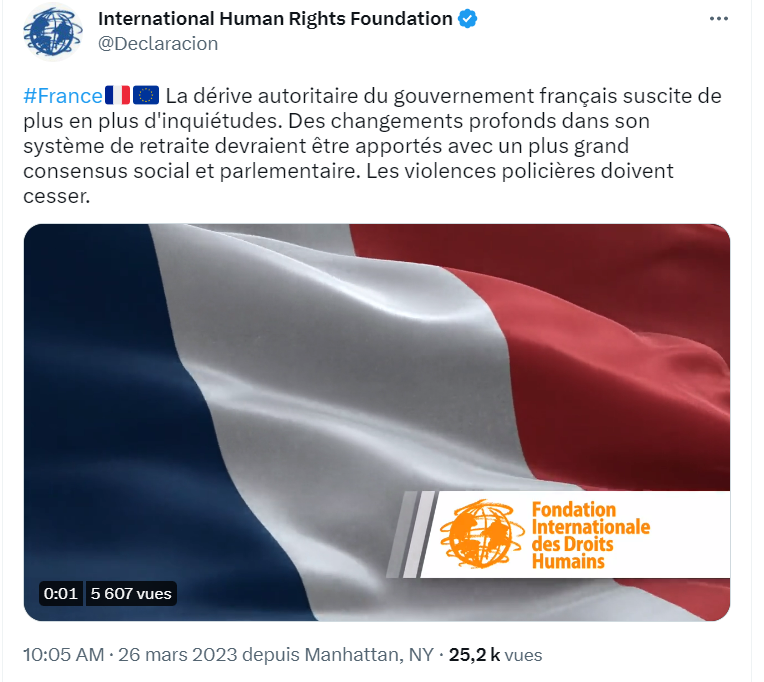 CharliesIngalls's tweet photo. 🚨‼️ Amnesty international, Ligue des droits de l'homme, Conseil de l'Europe, International Human Rights Foundation... Le monde regarde la France... et s'inquiète des pratiques de la sa police !

- @amnestyfrance : "Arrestations abusives en France"
- @EUCouncil : "Usage excessif de la force en France"
- @LDH_Fr : "Usage disproportionné de la force publique"
- @Declaracion : « Dérive autoritaire du gouvernement français"
 
#ReformeDesRetraites #greve28mars