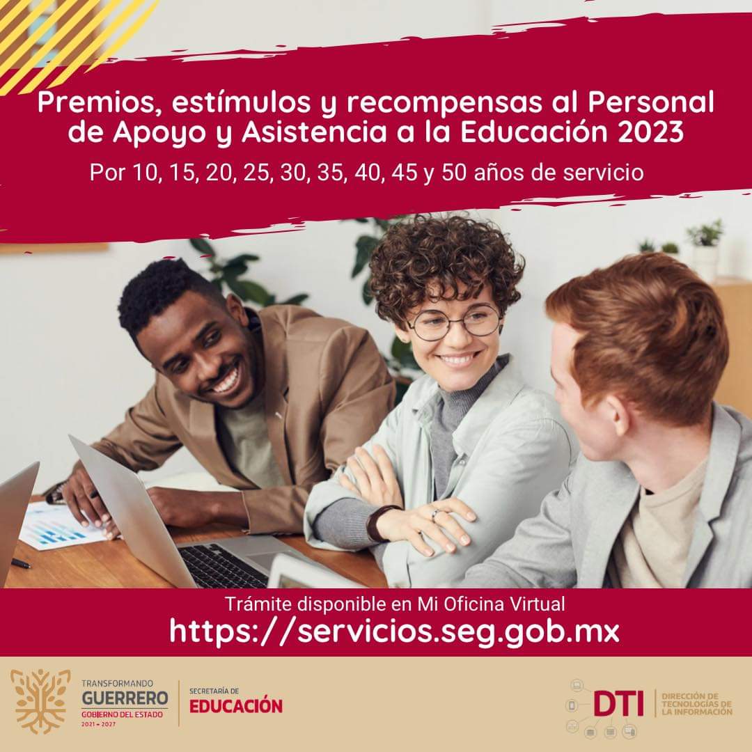 EducGuerrero's tweet photo. 📱📃#QueNoSeTePase | Si eres #PAAEB tienes hasta el 2️⃣1️⃣ de abril para tramitar el otorgamiento de premios, estímulos y recompensas con antigüedad de 10, 15, 20, 25, 30, 35, 40, 45 y 50 años de servicio.
Haz tu solicitud en 👇👇 https://t.co/lCUYvJpkio https://t.co/c0T61CYnvg