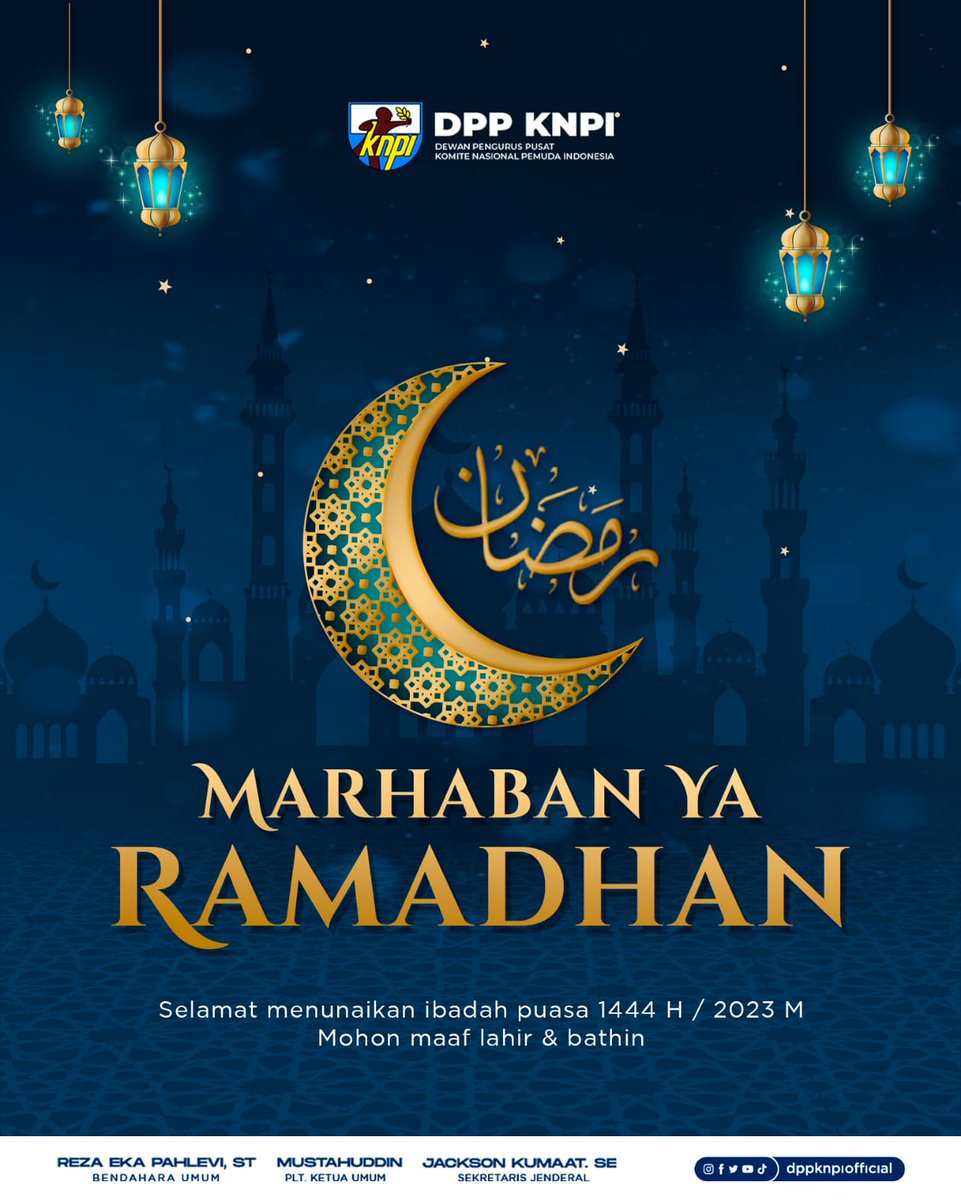 “Marhaban ya Ramadhan, bulan suci penuh berkah telah tiba. Saatnya untuk lebih mendekatkan diri pada-Nya, menjauhi keburukan, memperbanyak ibadah.

Dengan segala kerendahan hati, Mohon maaf lahir dan batin

Selamat menunaikan ibadah puasa

@mustahuddin_2023
<a href="/jacksonkumaat/">Jackson Kumaat</a>

#KNPI