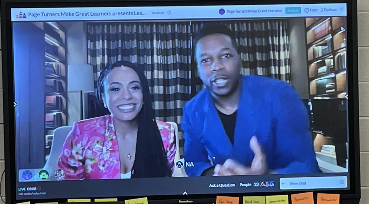 WFinchMedia's tweet image. Happening now @APSFinchEagles! First and second grade scholars meet the authors  @leslieodomjr and @NicoletteKloe and illustrator @momisdrawing!  Thank you @PTMGL for making this experience possible to us! #apsrace2read #welove📚@APSMediaServ @DrTSpencer @_craigasimmons