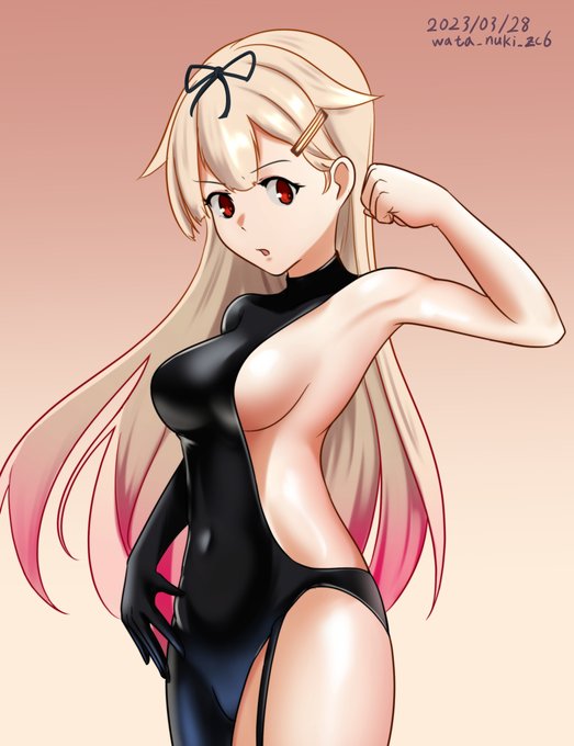 #艦これ版深夜の真剣お絵描き60分一本勝負
#艦これ版真剣お絵描き60分一本勝負_20230328
夕立、村雨のインナーmode。 