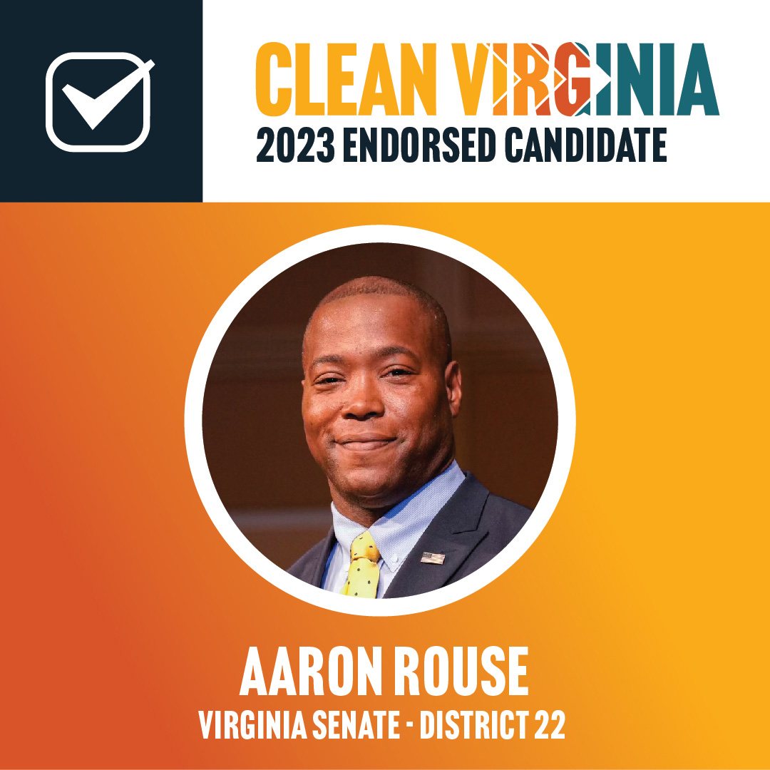clean_virginia's tweet photo. We're thrilled to endorse Aaron Rouse @AaronRouseVaBch for Senate District 22! https://t.co/vOAJ14XWZ1