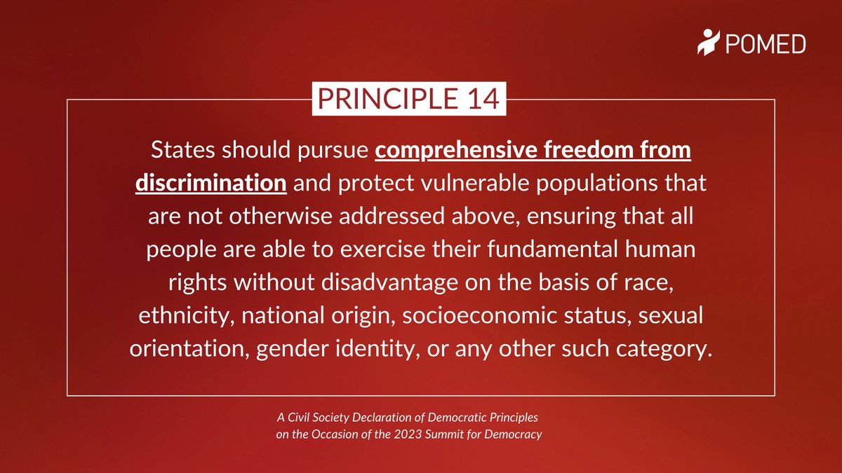 POMED on Twitter "Principle 14 Comprehensive Freedom from Discrimination"