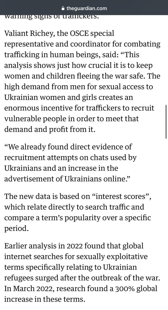 Madame_Ennui's tweet photo. In some countries, interest in Ukrainian refugee porn went up by 600%, with a general trend of 300% increase in March 2022. This interest in Ukrainian women leads to attempts to provide for that demand, with the result being massive increases in trafficking. So harmless, right? https://t.co/ThWLF7UdgL