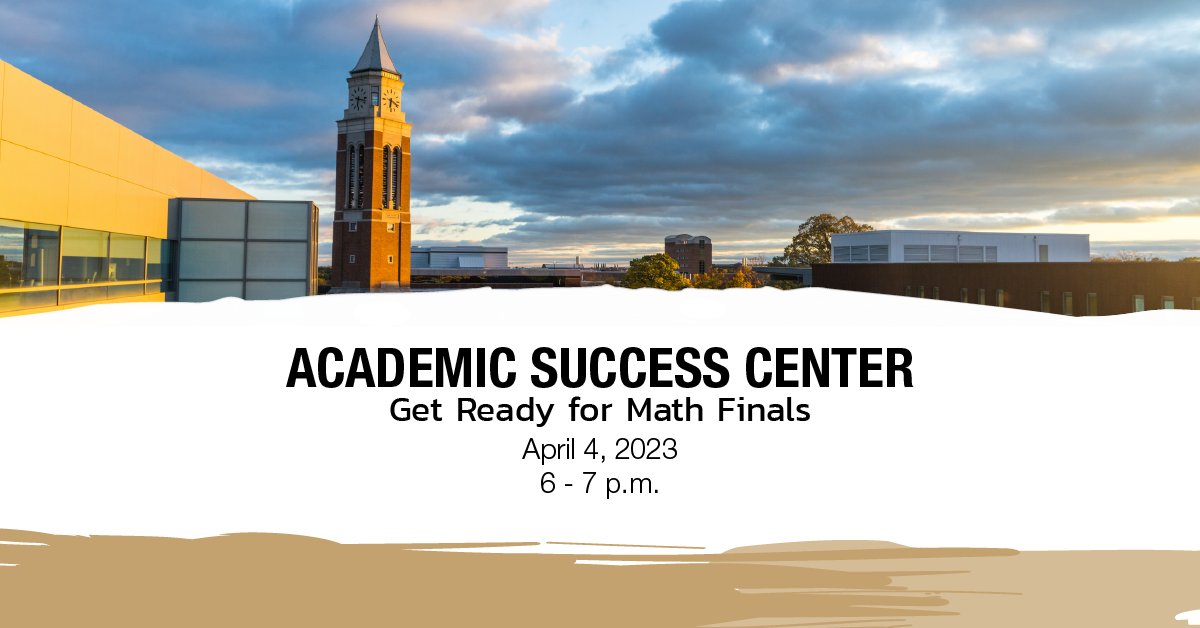 Join the Academic Success Center on April 4! Math finals don’t have to be scary! Join this virtual session to learn helpful techniques and strategies to utilize while preparing for your math finals!

Visit calendar.oakland.edu/event/7120-get… for more info.