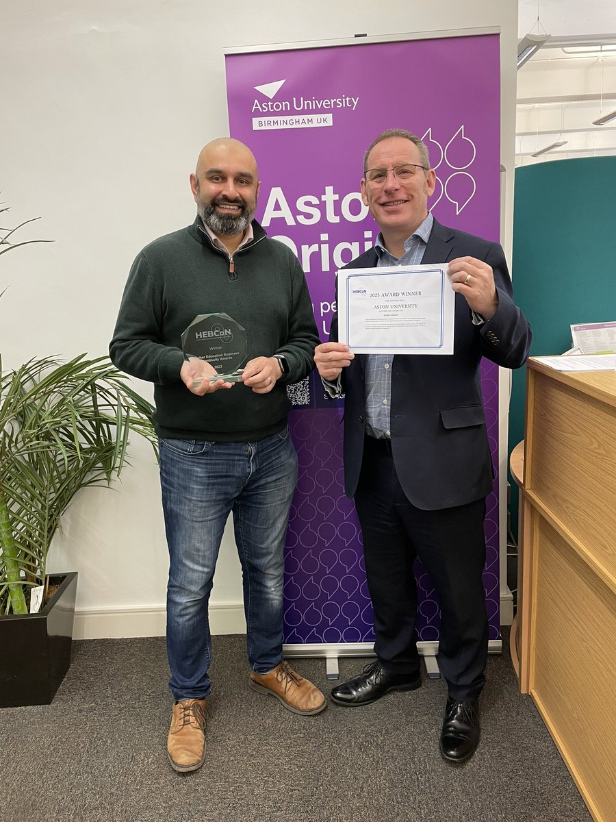 Many thanks to <a href="/scotttrim/">Scott Trim</a> for the nomination, the <a href="/TechsatAston/">Techs@Aston</a> and the Health and Safety Unit at <a href="/AstonUniversity/">Aston University</a> won the Higher Education Business Continuity Award from @HEBCoN_UK it’s great to see both teams working together on important matters such as Business continuity!