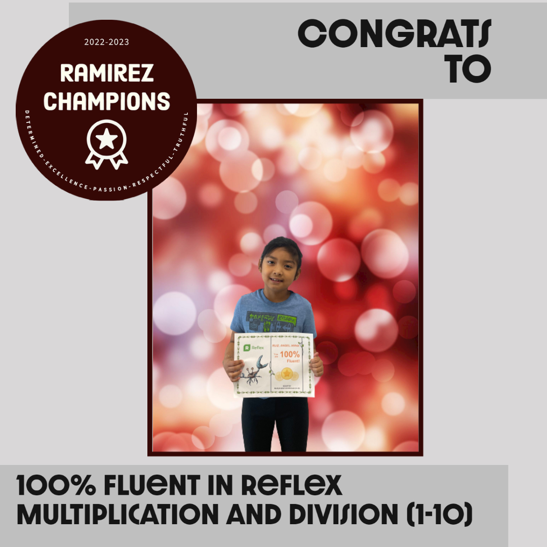 🎉 Congratulations to my student for achieving 100% fluency in multiplication and division (1-10) on Reflex Math! 🌟 Your dedication and hard work have paid off, and I couldn't be more proud. Keep up the amazing progress! 🚀 #mathfluency #ReflexMath #studentachievement