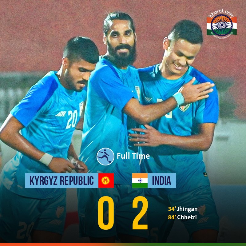 🇮🇳 CHAMPIONS! India wins the #HeroTrination 🏆

📸 AIFF • #KGZIND #IndianFootball #football #BackTheBlue #BlueTigers #BharatArmy