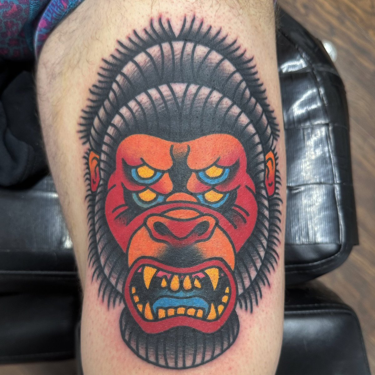 4 eyed gorilla by me. #boldandgoldart #boldandgoldartedinburgh #edinburghtattooartist