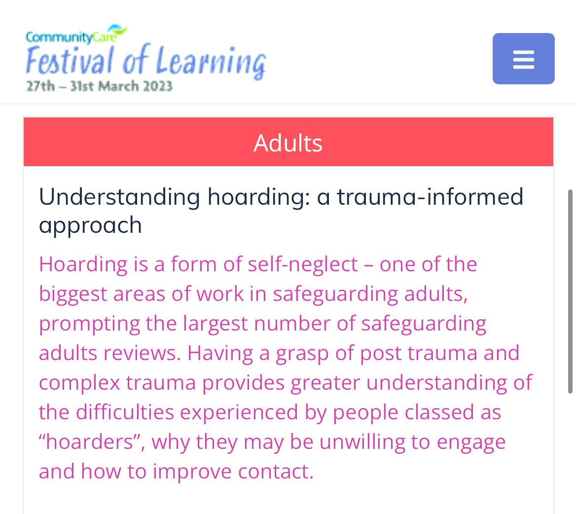 fabtic_ltd's tweet photo. “Change is not a referral process”

Powerful words from #safeguarding consultant Deborah Barnett at today’s workshop on understanding #hoarding through a #TraumaInformed approach

Especially glad to hear her ask “What are trauma-informed responses from the fire service?”

#FOL23 https://t.co/N4KGvdnJZb