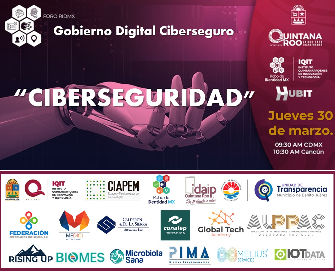 ¡Faltan 2 días!
Participa en nuestro próximo Foro Gobierno Digital Ciberseguro 
Regístrate: bit.ly/gobiernocibers…
 jueves  30 de marzo de 2023
 9:30 AM (CDMX)  10:30 AM (Quintana Roo)
 Evento Virtual 
#UnidosParaTransformar
#ciberseguridad
#VentanillaDigital