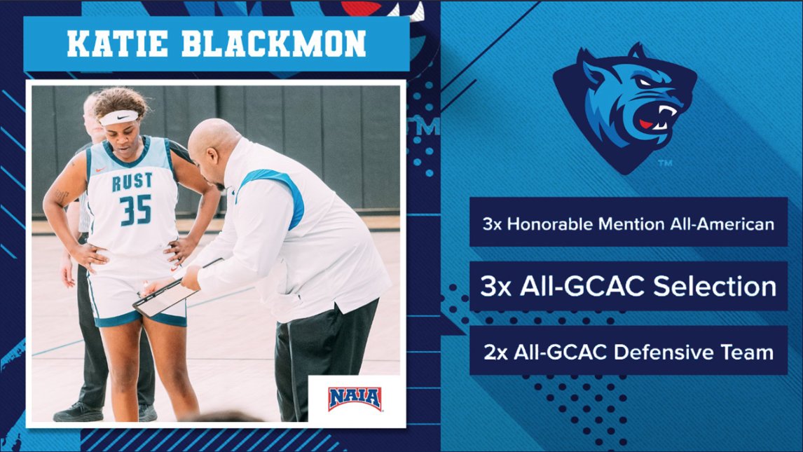 Rust_Athletics's tweet photo. #WinninSZN: Congratulations to #LadyBearcat Katie Blackmon for being selected by the NAIA for her third and final NAIA All-American Honorable Mention designation 🔥#YouShouldveBeenABearcat

ℹ️ https://t.co/HDqaLIdLu1
#RCAthletics #RustCollege #RustIsAMust https://t.co/zhLx2ZQPkN