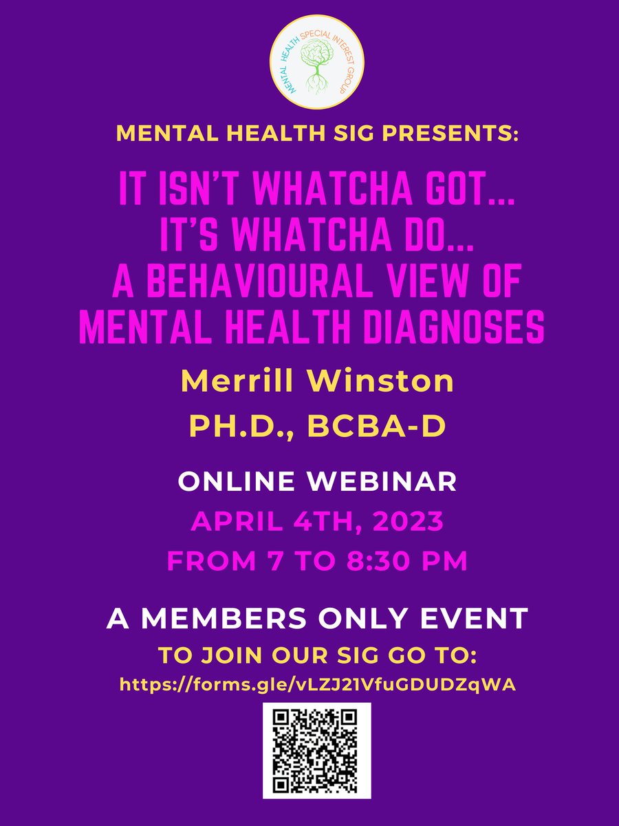 If you're a SIG MH health member...Sign up here for our first event ever!:
eventbrite.ca/.../it-isnt-wh…...
We are excited for this event and hope you can join us!  We cap it at 100 registrants!