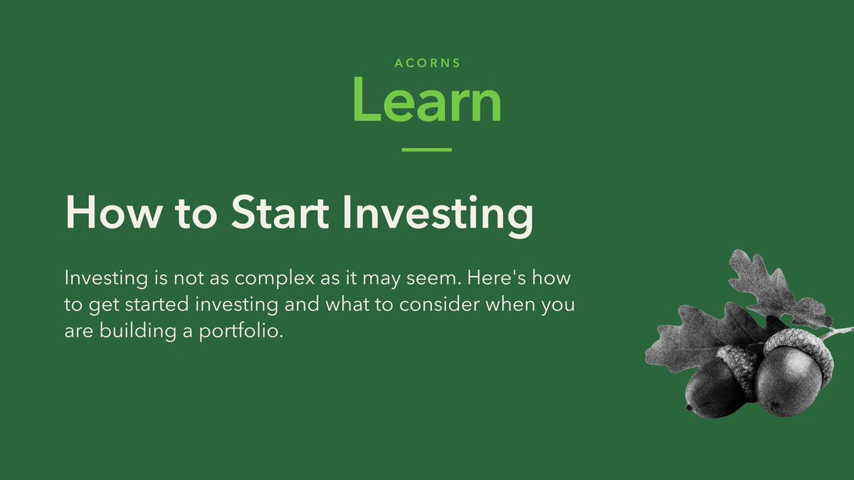 Investing is not as complex as it may seem. Here's how to get started investing and what to consider when you are building a portfolio. #acorns Find out more 👉 bit.ly/3M2X0kW