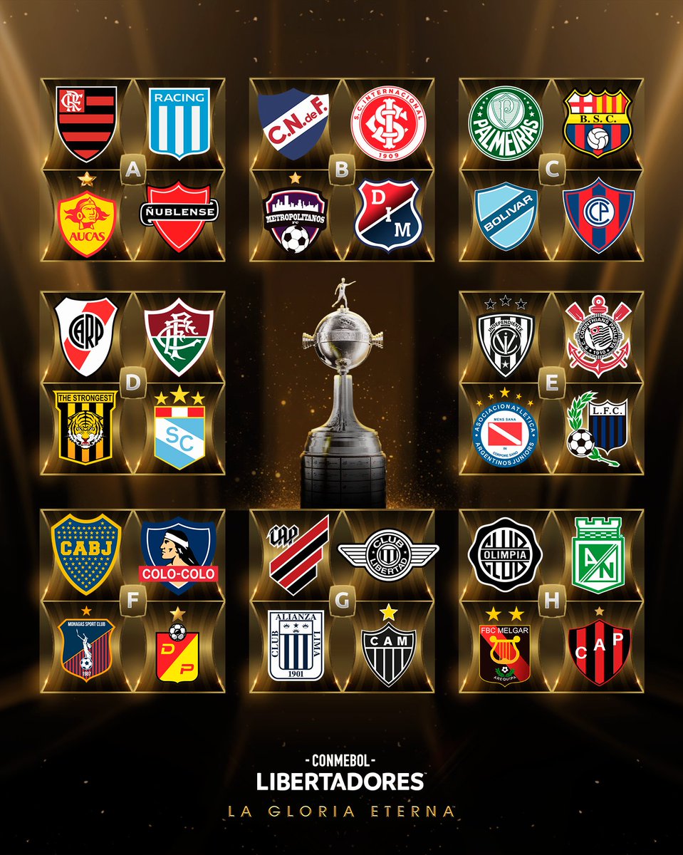 CONMEBOL Libertadores on X: 🤩🏆⚽ The #Libertadores Group Stage draw in  full! 🔜 Action starts on April 20th!  / X