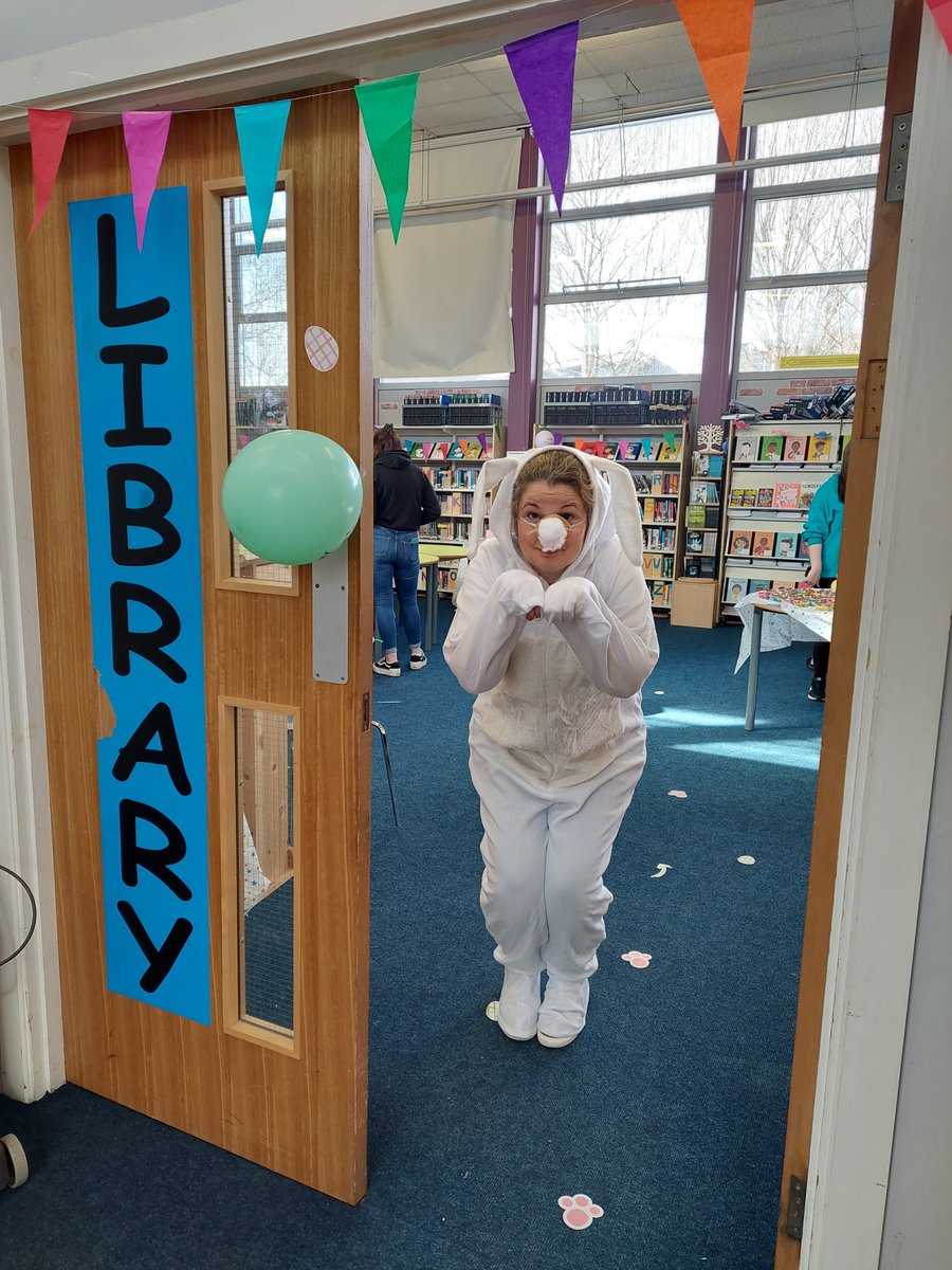 JCSPLynottLib's tweet photo. LCA students helped organise a brilliant book-themed Easter Egg Hunt for our JCSP students in the library today 📚🍫🐣💫

There were chocolate treats, bookish trivia, an Easter Egg raffle, a golden egg trophy &amp; a visit from the Easter Bunny 🐰🤩

@jcsplibraries @ClogherRoadCC https://t.co/Ypa4mVDFRQ