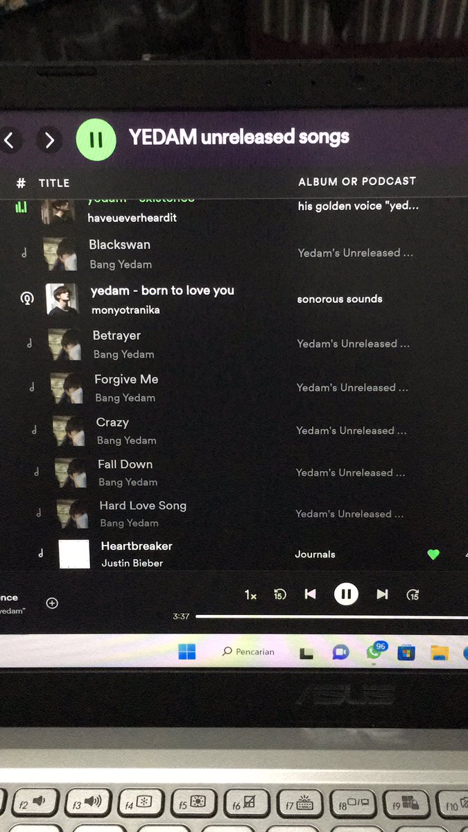 treasuremenfess's tweet photo. teume! ini lagu-lagu unreleased yedam kok ada yg ga bisa didengwr ya di spoti?? https://t.co/uDivOMsbiS