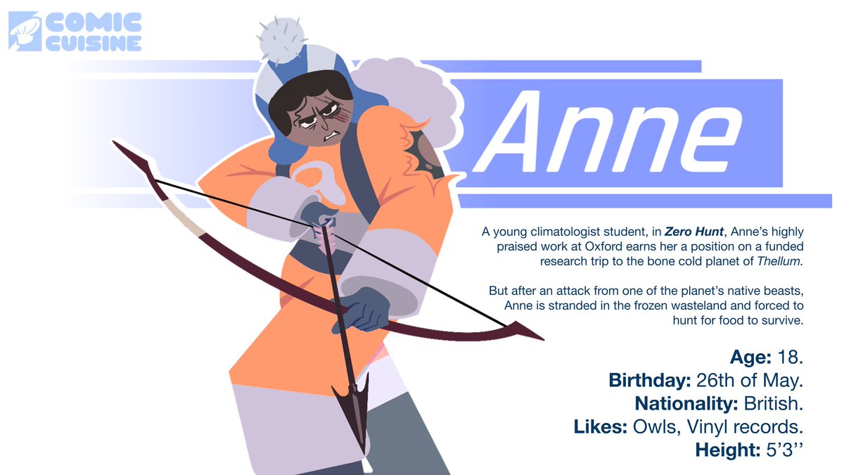 CuisineComic's tweet photo. Introducing Anne, the protagonist of @itsmidmad's short story ZERO HUNT.

"A young climatologist student, Anne’s highly praised work at Oxford earns her a position on a research trip to the bone cold planet of Thellum"

#indiecomics #ukcomics #mcm #mcmlondon https://t.co/QZApaBkkcB