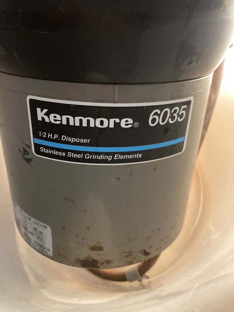 sglockenspeil's tweet image. Replacing my garbage disposal today.  We’ve lived here 18 years and I assume it was put in in the 1980s due to that extra drain that didn’t connect to anything.  I think it went to the original dishwasher.  #Plumping is hell.