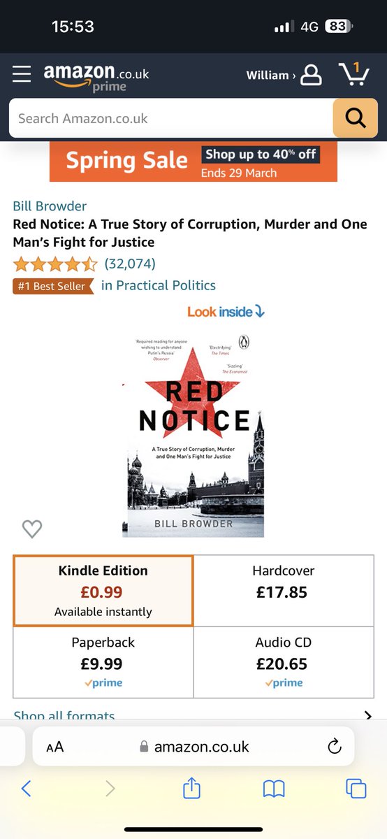 If you still haven’t read Red Notice, you can now download it now for less than £1.00 on Amazon. As many people as possible should understand Putin’s criminality. amazon.co.uk/Red-Notice-Bec…