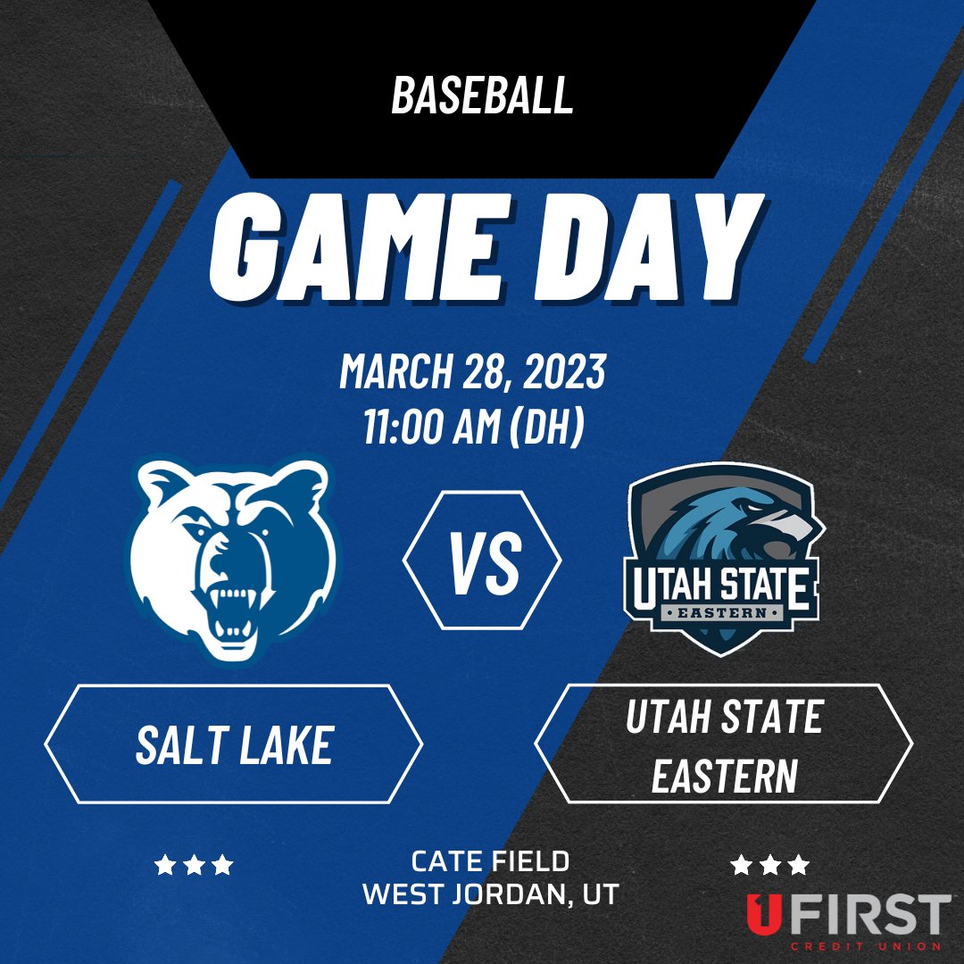 slccbruins's tweet image. @slccbaseball looking to sweep the series as they take on Utah State Eastern at 11:00 AM on Cate Field, live on the Scenic West Network! #bruinway 

BROADCAST: scenicwestnetwork.com/slcc