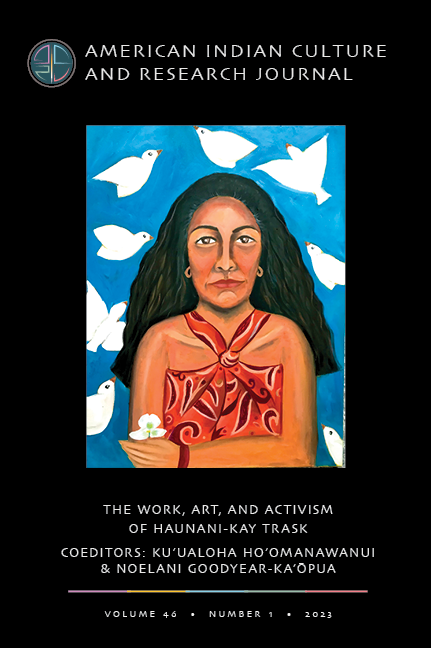 In our first Open Access issue (46.1), AICRJ guest editors ku‘ualoha ho‘omanawanui & Noelani Goodyear-Ka‘ōpua pay homage to the groundbreaking work, “From a Native Daughter: Colonialism and Sovereignty in Hawai‘I,” by Dr. Haunani-Kay Trask.