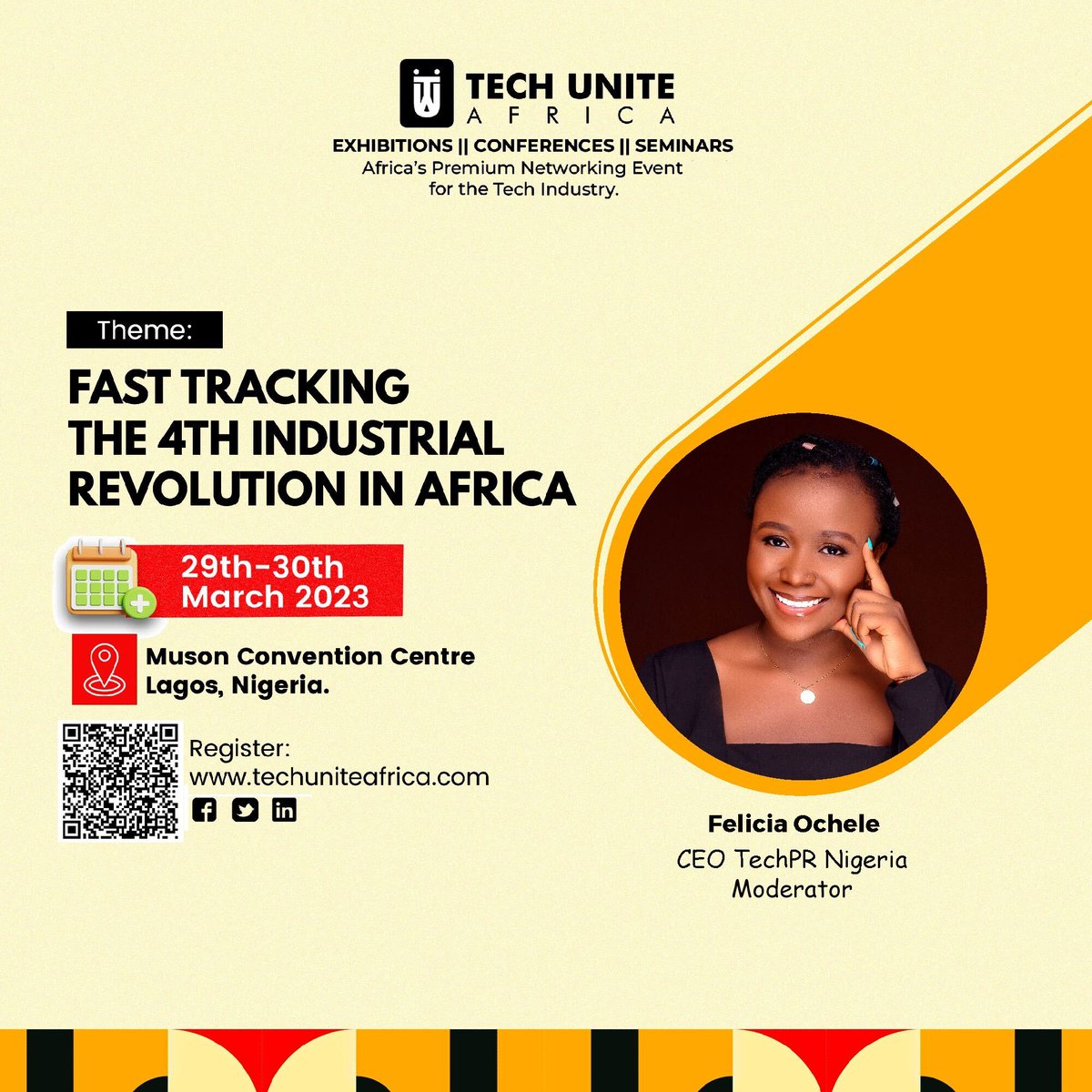 TechPR_NG's tweet photo. Excited to announce that our incredible CEO, @ef_peaches, will be moderating a panel on combatting cybersecurity attacks &amp; data protection at Tech Unite Africa this Thursday the 30th of March. Don't miss out, learn how to keep your SME and personal data safe! 
#TechUniteAfrica https://t.co/2BDU5N7SiK