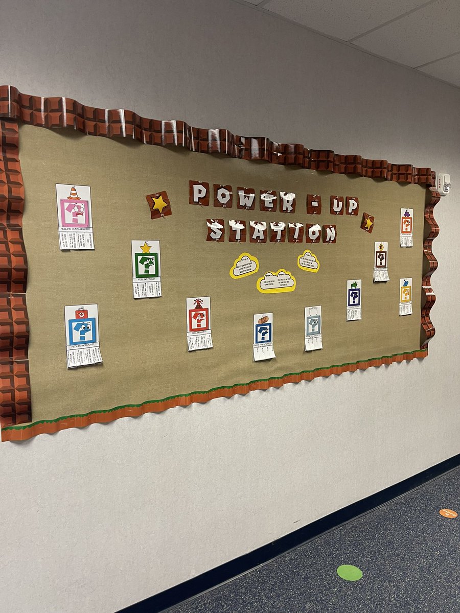 GosdinSarah's tweet image. Power- Up Station! Ms. Moredock created an interactive SEL bulletin board that gives students options of coping skills based on how they’re feeling. I can’t wait to use this with students! @Reed_Elementary