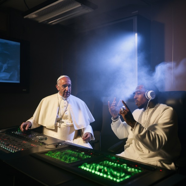 xistorr4archiv3's tweet photo. To el mundo con ke las inteligencia artificiale se van a carga el mundo y yo mientra haciendo real el proyecto musical de The Pope &amp; Pop Smoke https://t.co/pLF9O3QIhv