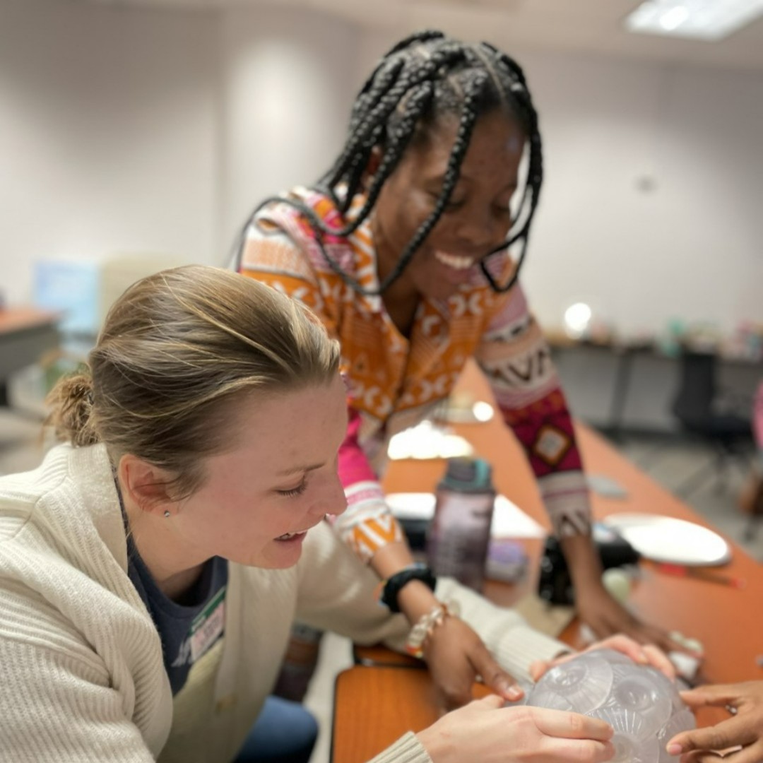 <a href="/USGS/">USGS</a> geologists Drs. Robinson &amp; Self-Trail recently led a workshop at <a href="/geosociety/">geosociety</a> on micropaleontology. 

Participants made giant 3-D printed coccolithophores that, in real life, are <100 mm &amp; key to determining ages of ocean sediments in drill cores. #ClimateR_D #WomenInSTEM