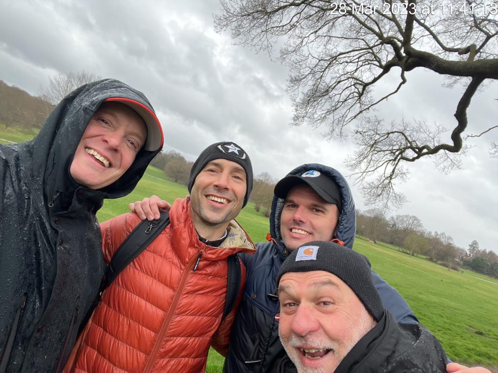 A bit wet, but those smiles say it all! Great walk today. How has your day been? #walkandtalk #mensmentalhealth