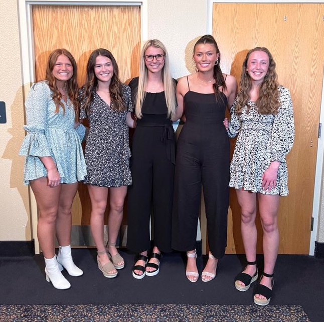 LJBasketball's tweet photo. Congratulations to Lillie, Halle, Lauren, Abby, and Mari on their induction into National Honor Society last night! Great job by Riley on helping to induct them! #STUDENTathletes https://t.co/wueqLSmUfU